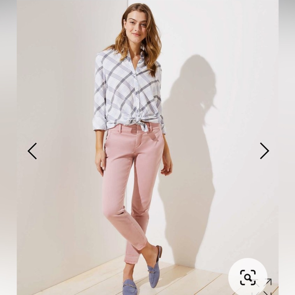 Loft Frayed Girlfriend Chinos